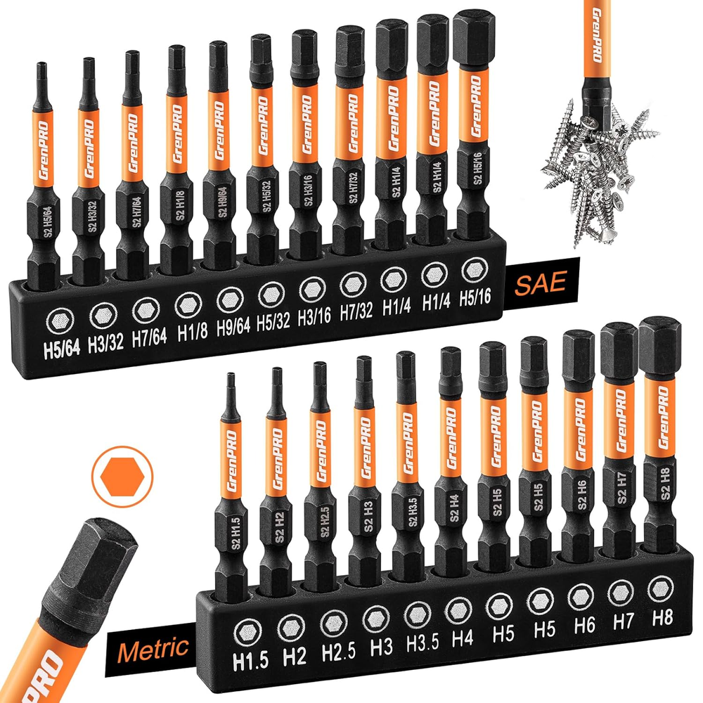 Allen Wrench Drill Bit Set 22Pc Hex Bit Impact Driver Bit Set Screwdriver Bit