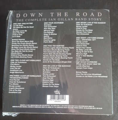 GILLAN/ IAN GILLAN BAND DOWN THE ROAD 8 X CD BOX SET & SIGNED