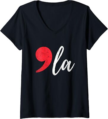 Kamala Harris 2024 President Comma La Funny Ladies' V-Neck Tshirt