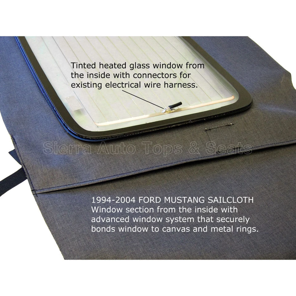 Ford Mustang Window for 94-04 in Black Sailcloth Vinyl — 第 2/3 张图片