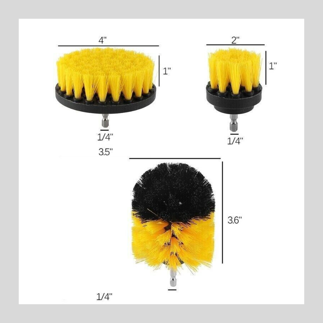 Drill Brush Valeting Detailing Car Carpet Cleaning Scrubbing Set 3pcs