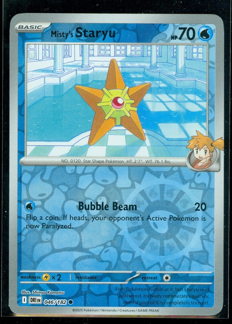 Pokemon MISTY'S STARYU 046/182 - Destined Rivals -  Rev Holo - MINT