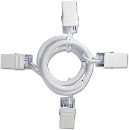 90 Pack 1.26'' Dia Painted White Finish Metal Curtain Drapery Rings with Clips - Picture 3 of 7