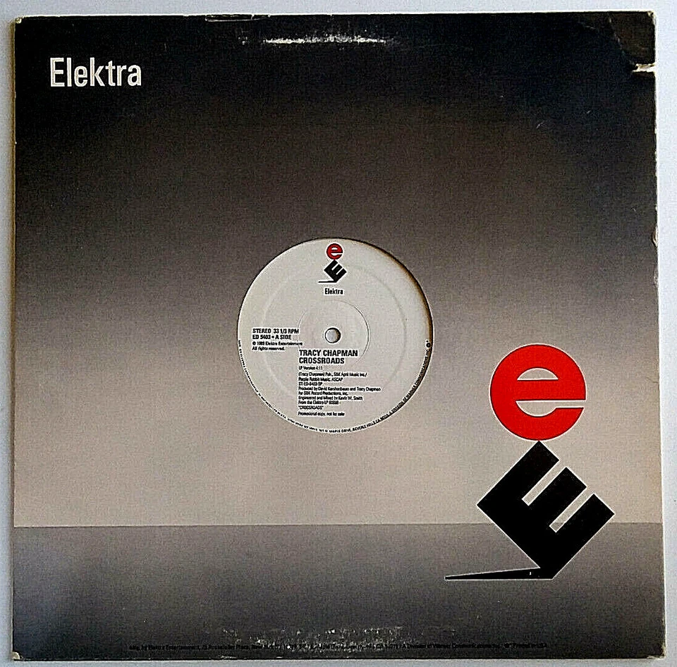 TRACY CHAPMAN - Crossroads - Vinyl Single 1989 Elektra ED 5403 Masterdisk PROMO Foto 2 de 4