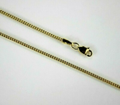 10K Yellow Gold Hollow Franco Necklace Chain Box Link Men Women 1.5mm /16''~30''