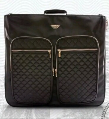 Ellen Tracy 20” Quilted waterproof Nylon travel Garment Bag NWT