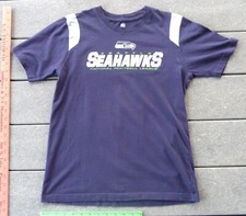 Seattle Seahawks NFL Logo T-Shirt Navy Blue Kids' Size 14/16 100 Cotton