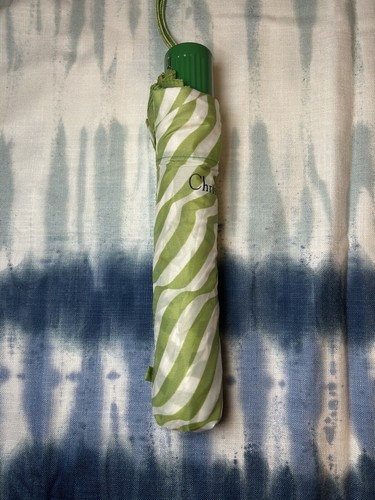 Christian Dior Folding Compact Umbrella Green With Cover Case Vintage - Picture 14 of 18