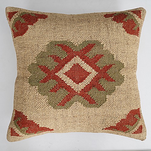 Copricuscino Kilim Indiano Fatto a Mano Vintage Quadrato Cuscino Tessuto a Mano 18X18 (2pz) - Foto 3 di 5