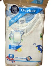 Vintage 1990 Gerber Slip On Shirts New Old Stock Set 3 Small 3 Month Car