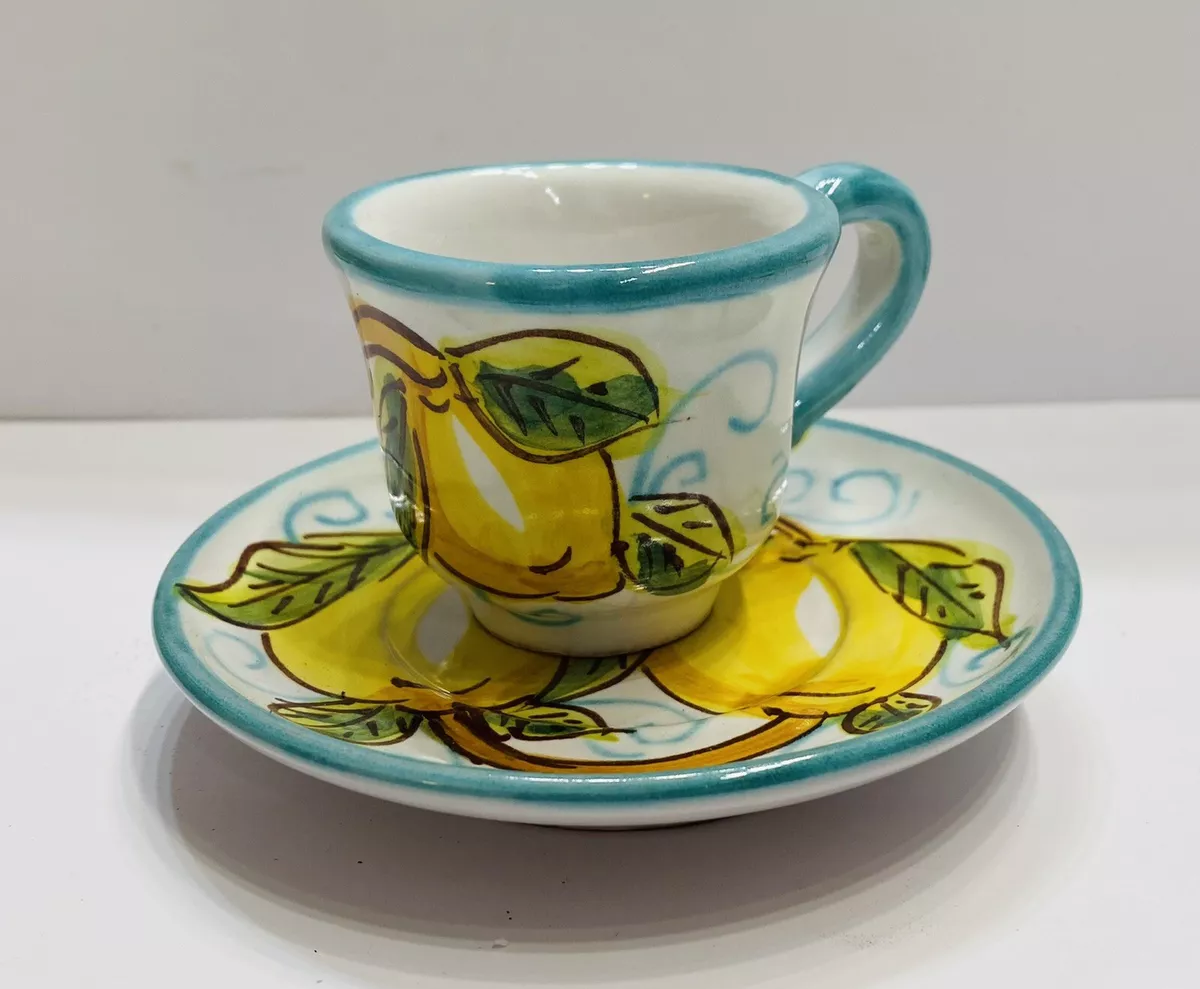 Sorrento Pottery - Espresso Cup(3fl.oz)With Saucer Made/Painted by hand in  Italy