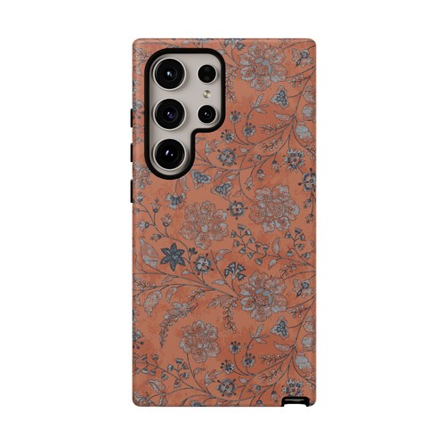 Indian Chintz Inspired Phone Case, Vintage Copper Colored Floral Print Boho Chic - Picture 140 of 177