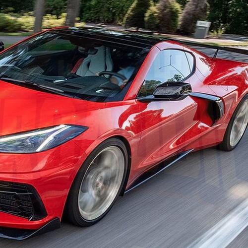 CARBON FLASH LOOK Side Skirt For 2020-2024 Corvette C8 Rocker Panel GM Z51 Style - Picture 12 of 24