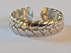 Sterling Silver ~ Braid Ring ~ Adjustable ~ Finger Cuff ~ Size 6 VINTAGE