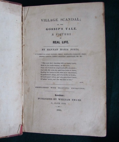 Hannah Maria Jones, Village Scandal, or the Gossip's Tale, 1835 1st edition - Imagen 2 de 8