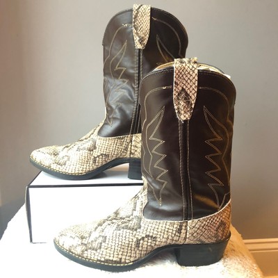 faux snakeskin cowboy boots