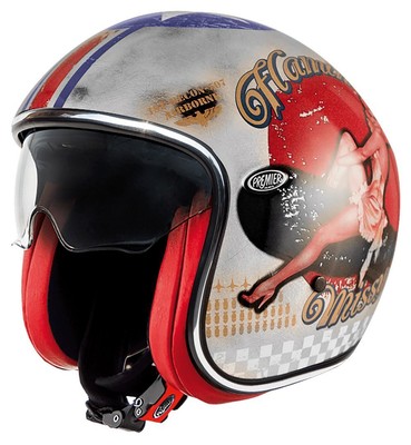 Jet-Helm Premier VINTAGE PIN UP OLD STYLE SILVER