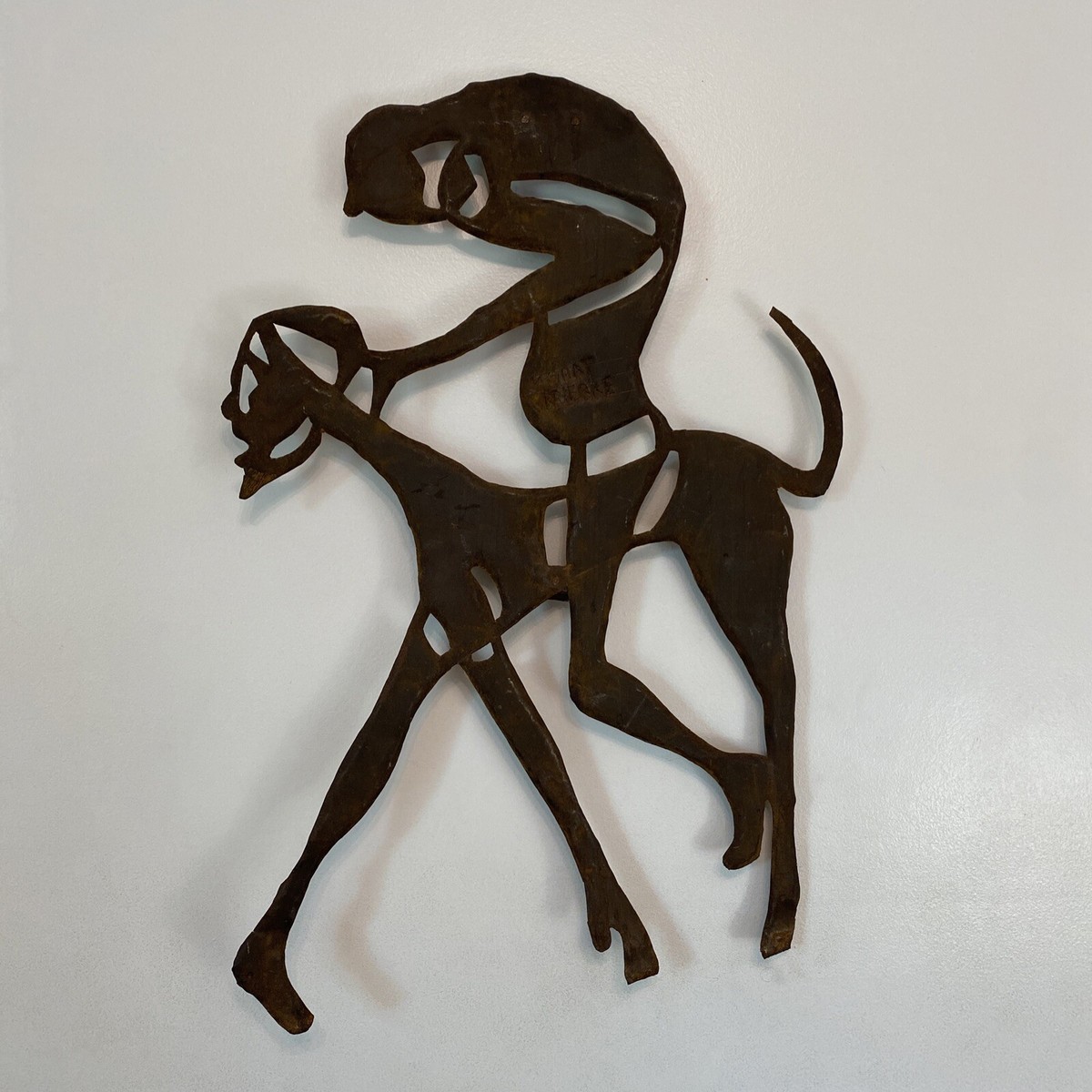 Murat Brierre (d 1988) Haiti Original Figural Metal Wall Sculpture