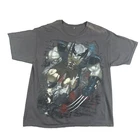 Wolverine Shirt Mens Large Vintage Mega Print Gray X Men Tee Marvel Super Hero