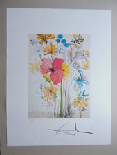 Lithographie, Salvador Dali  " Fleurs Daliniennes 1 "  signée et numérotée