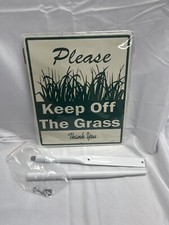 Metal  Keep Off Grass  Yard Sign With Stake Approx 7  x9  New