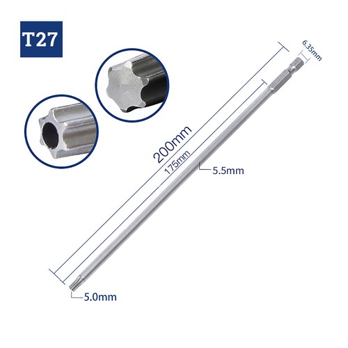 Torx Screwdriver Bit Hex Security Magnetic Head 200MM Extra Long Tamper Proof - Picture 19 of 21
