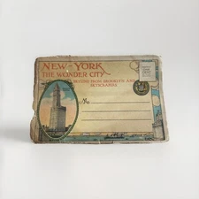 Souvenir Folder New York The Wonder City Postcard Skyline & Photos Set Vintage