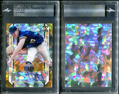 2021 Leaf Metal Draft Crystal Gold Proof Autograph Steve Hajjar 1/1 G00 ...