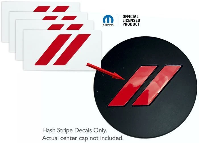 Dodge Hash Center Cap Overlay Decals 2017-2023 Charger and Challenger - Image 3 of 4