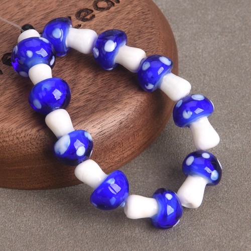 10pcs Mushroom 13x10mm 16x12mm 18x15mm Handmade Lampwork Glass Loose Beads - Picture 14 of 22