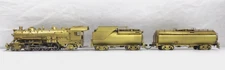 HO West Side Models brass B&O Q4.b 2-8-2 steam engine with aux tender in orig bx