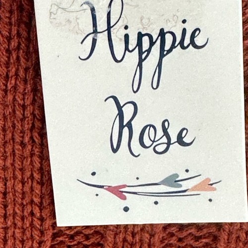 Hippie Rose Long Sleeve Crew Neck Sweater - Rust Orange - size Medium - Picture 9 of 9