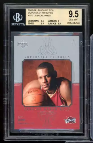 LeBron James Rookie Card 2003-04 UD Honor Roll Superstar Tributes #ST3 BGS 9.5