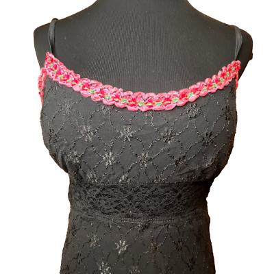 2000 Betsey Johnson Rosette Swiss Dot Daisy Dress Y2K Slipdress Gothic Grunge | eBay 2000 Betsey Johnson Rosette Swiss Dot Daisy Dress Y2K Slipdress Gothic Grunge | eBay