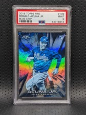 2018 Topps Fire Ronald Acuna Blue Chips RC PSA 9 *MINT* Ice Foil Rare? Read On