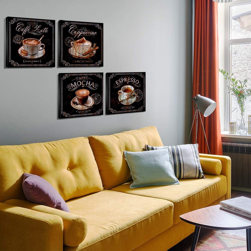 Retro Coffee Wall Decor for Kitchen Bar Signs Coffee Wall Art for