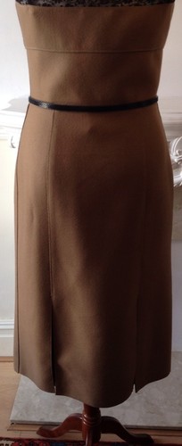 Authentic PRADA Camel Beige Dress Black Lace FR36 UK8 Made In Italy NWT Stunning - Picture 5 of 8