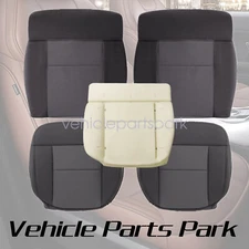 For 2004-2008 Ford F-150 Driver Passenger Bottom Top Cloth Seat Cover Dark Gray