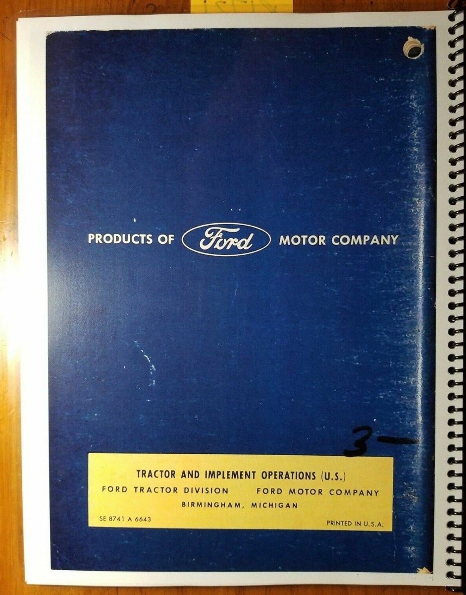 葬儀サービスマニュアル 第2版 Ford 2000 4000 Industrial & LCG Tractor 1962-64 Owner