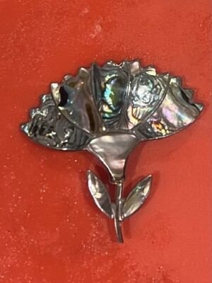 Mexican Silver (925) and Paua shell Flower pin/brooch | eBay