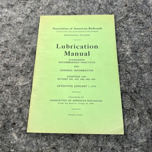 Association Of American Railroads - Lok Schmierhandbuch 1970
