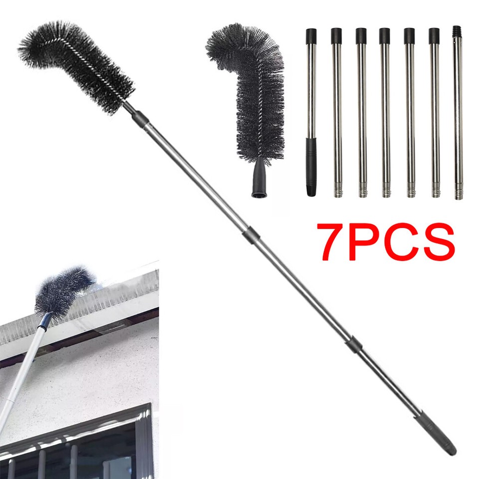Gutter Cleaning Brush Roofing Tool w/ Extendable Pole Gutter Cleaner