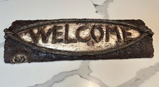 Welcome Wall Decor Hand carved Resin Wood Hobby Lobby Home Accents Cabin