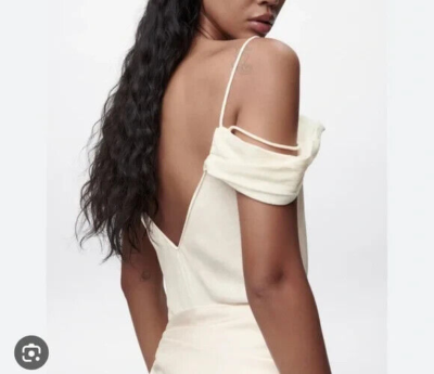 NWT ZARA WOMAN'S STRAPPY LINEN BLEND MIDI DRESS VANILLA SIZE M 7633/120 |  eBay