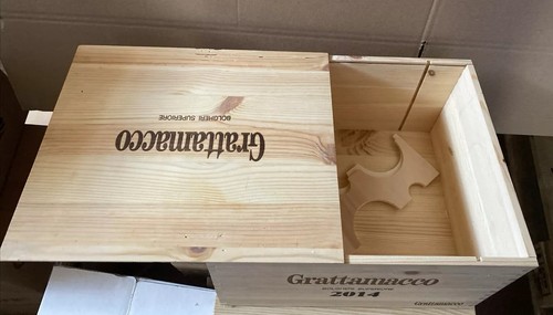Cassetta Di Vino GRATTAMACCO BOLGHERI SUPERIORE 2014 VUOTA - Foto 3 di 6