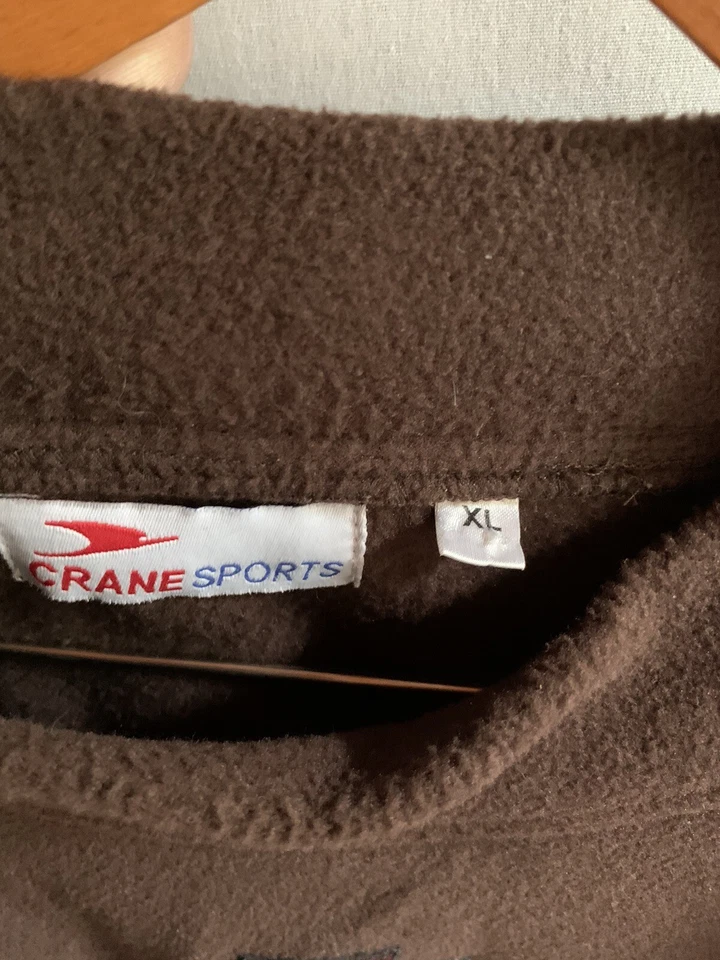 Moletom pulôver masculino Crane Sports marrom chocolate poliéster tamanho XL detalhado - Imagem 4 de 4