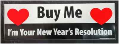 6 Pack - Car Dealership Stickers ''Buy Me - I'm Your New Year's Resolution''