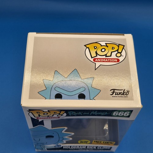 Funko Pop! Rick and Morty 666 Hologram Rick Clone Hot Topic Exclusive Glow - Picture 5 of 6