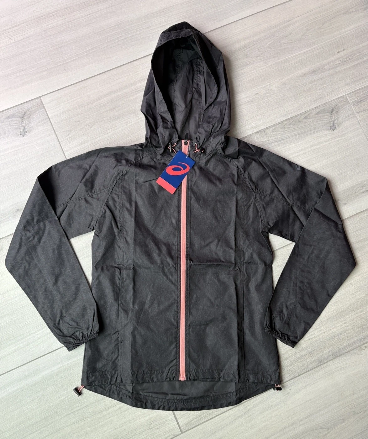 ASICS Black Full Zip Hoodie Windbreaker Jacket Packable Unisex Size Small NEW
Opens in a new window