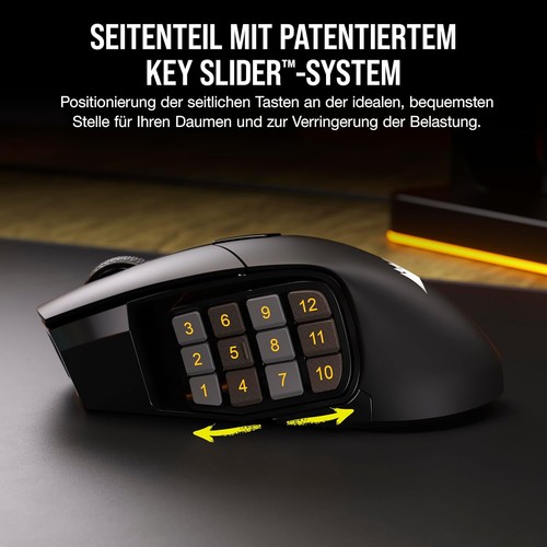 Corsair Scimitar Elite Wireless Gaming Maus USB/Bluetooth 150h Akkulaufzeit ICue - Bild 11 von 13